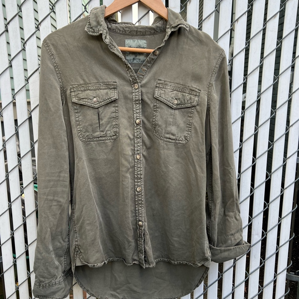 Army Green Button Down